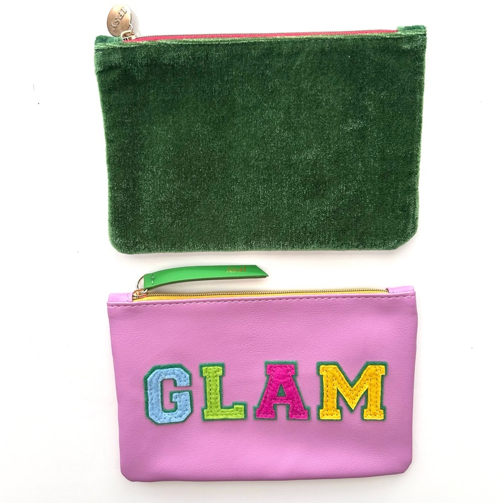 🔸NWOT Set of 2 Chic Vibrant Cosmetic Makeup Bags Cases Pouches ‘GLAM’